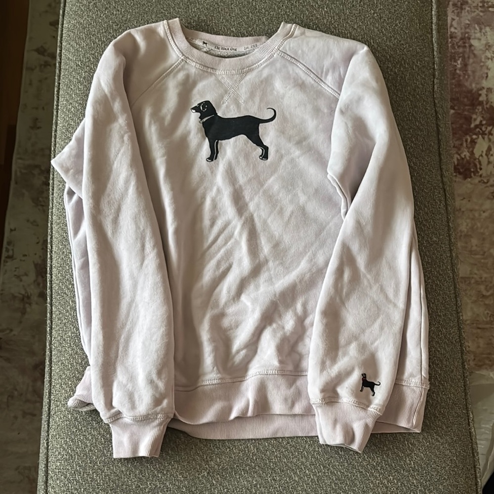 Light Pink Sweatshirt with Black Dog Logo
